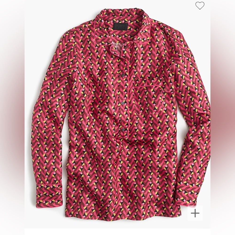 J.Crew Collection pajama top in Ratti® hibiscus herringbone print size 6